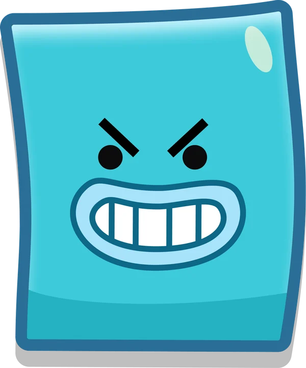 Sheeto, the grinning blue paper boss